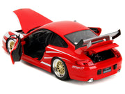 Porsche 911 GT3 (996) Red with White Graphics "Hyper-Spec" Series 1/24 Diecast Model Car by Jada image 4