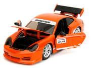 Porsche 911 GT3 RS (996) #008 "Bridgestone" Orange Metallic with White Graphics "Hyper-Spec" Series 1/24 Diecast Model Car by Jada image 2