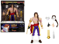 Vega action figure with alternate head, hands, claws, removable mask and Ultra Street Fighter II packaging, Jada 35172