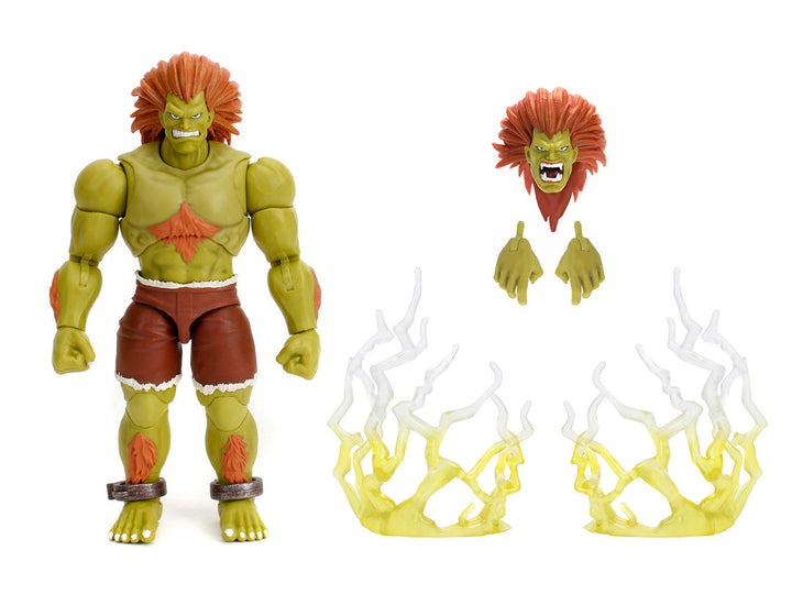 Blanka 7.5" Moveable Figure with Accessories and Alternate Head and Hands "Ultra Street Fighter II: The Final Challengers" (2017) Video Game Model by Jada image 2