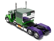 1992 Peterbilt 379 Truck Tractor Green Two-Tone and Purple "The Incredible Hulk" "Marvel Avengers" Series Diecast Model by Jada image 3