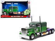 1992 Peterbilt 379 Truck Tractor Green Two-Tone and Purple "The Incredible Hulk" "Marvel Avengers" Series Diecast Model by Jada image 5