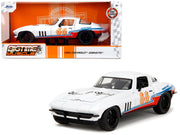 1966 Chevrolet Corvette #66 "Racing Spirit" White with Graphics "Bigtime Muscle" Series 1/24 Diecast Model Car by Jada image 2