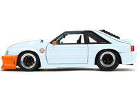 Jada Bigtime Muscle 1989 Ford Mustang GT Gulf Oil light blue orange stripe 1:24 35208, view 1