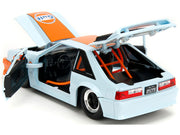 1989 Ford Mustang GT "Gulf Oil" Light Blue with Orange Stripe "Bigtime Muscle" Series 1/24 Diecast Model Car by Jada image 5
