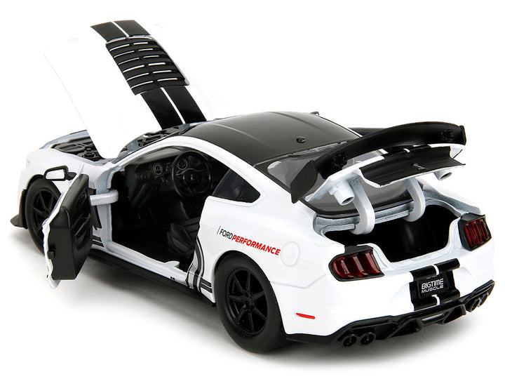 2020 Ford Mustang Shelby GT500 #65 White with Black Top and Stripes "Ford Performance" "Bigtime Muscle" Series 1/24 Diecast Model Car by Jada image 2