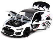 2020 Ford Mustang Shelby GT500 #65 White with Black Top and Stripes "Ford Performance" "Bigtime Muscle" Series 1/24 Diecast Model Car by Jada image 4