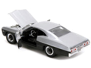 1967 Chevrolet Impala SS Silver Metallic and Black "Bigtime Muscle" Series 1/24 Diecast Model Car by Jada image 3