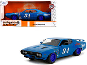 1972 Plymouth GTX #34 Blue with Graphics "Bigtime Muscle" Series 1/24 Diecast Model Car by Jada image 4