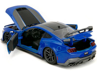 2024 Ford Mustang Dark Horse Blue Metallic with Black and Gray Stripes "Bigtime Muscle" Series 1/24 Diecast Model Car by Jada image 4