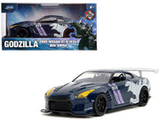 2009 Nissan GT-R (R35) Ben Sopra Dark Blue with Graphics "Godzilla" "Hollywood Rides" Series 1/32 Diecast Model Car by Jada image 2