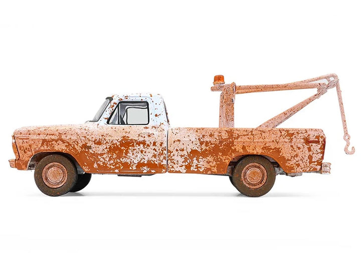 1973 Ford F-100 Tow Truck White (Weathered) "Blue Collar Collection" Series 14 1/64 Diecast Model Car by Greenlight image 2