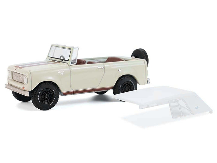 1967 International Scout 800 Sportop Cream with Brown Stripes and White Top "All Terrain" Series 17 1/64 Diecast Model Car by Greenlight image 2