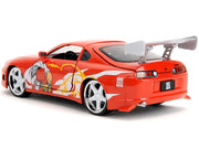 1995 Toyota Supra Red with Graphics and Saitama Diecast Figure "One Punch Man" (2015-2019) TV Series 1/24 Diecast Model by Jada image 3