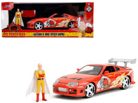 1995 Toyota Supra Red with Graphics and Saitama Diecast Figure "One Punch Man" (2015-2019) TV Series 1/24 Diecast Model by Jada image 5