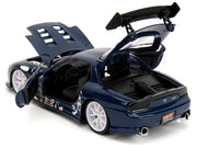 1993 Mazda RX-7 Dark Blue with Graphics and Kakashi Hatake Diecast Figure "Naruto Shippuden" (2009-2017) TV Series "Anime Hollywood Rides" Series 1/24 Diecast Model Car by Jada image 4