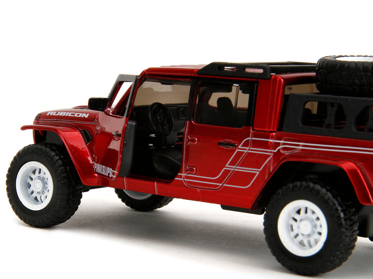 2020 Jeep Gladiator Pickup Truck Candy Red "Pink Slips" Series 1/32 Diecast Model Car by Jada image 2