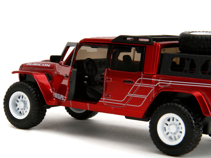 2020 Jeep Gladiator Pickup Truck Candy Red "Pink Slips" Series 1/32 Diecast Model Car by Jada image 2