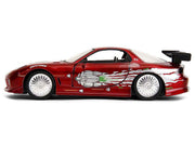 Dom's Mazda RX-7 Candy Red with Graphics "The Fast and the Furious" (2001) Movie "25 Years of Fast & Furious" Series 1/32 Diecast Model Car by Jada image 3
