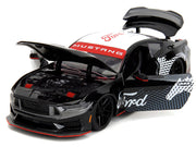 2024 Ford Mustang Dark Horse Black with White Top and "Mustang Horse Graphics" "Bigtime Muscle" Series 1/24 Diecast Model Car by Jada image 4