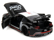 2024 Ford Mustang Dark Horse Black with White Top and "Mustang Horse Graphics" "Bigtime Muscle" Series 1/24 Diecast Model Car by Jada image 5
