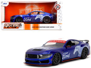 2024 Ford Mustang Dark Horse Candy Blue with White Top and "Mustang Horse Graphics" "Bigtime Muscle" Series 1/24 Diecast Model Car by Jada image 3