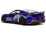 2024 Ford Mustang Dark Horse Candy Blue with White Top and "Mustang Horse Graphics" "Bigtime Muscle" Series 1/24 Diecast Model Car by Jada image 5
