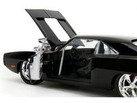 1970 Dodge Charger Black with Race Interior "The Fast and the Furious" (2001) Movie "25 Years of Fast & Furious" Series 1/24 Diecast Model Car by Jada image 3