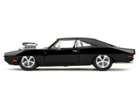 1970 Dodge Charger Black with Race Interior "The Fast and the Furious" (2001) Movie "25 Years of Fast & Furious" Series 1/24 Diecast Model Car by Jada image 4