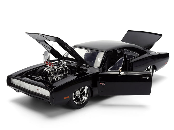 1970 Dodge Charger R/T Black "Furious 7" (2015) Movie "Fast & Furious" Series 1/24 Diecast Model Car by Jada image 2