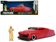 1951 Mercury Matt Red with Purple Stripes and Creep Diecast Figure "Creepshow" (1982) Movie "Hollywood Rides" Series 1/24 Diecast Model Car by Jada image 5