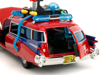 1959 Cadillac Ambulance Ecto-1 Red "Transformers" TV Series - "Ghostbusters" (1984) Movie Crossover "Hollywood Rides" Series 1/24 Diecast Model Car by Jada image 3