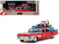 1959 Cadillac Ambulance Ecto-1 Red "Transformers" TV Series - "Ghostbusters" (1984) Movie Crossover "Hollywood Rides" Series 1/24 Diecast Model Car by Jada image 5