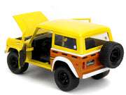 1973 Ford Bronco Yellow with Graphics and SpongeBob SquarePants Diecast Figure "SpongeBob SquarePants" (1999-Current) TV Series "Hollywood Rides" Series 1/24 Diecast Model Car by Jada image 4