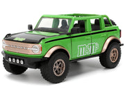 2021 Ford Bronco Green with Black Stripes and Green M&M's Diecast Figure "Hollywood Rides" Series 1/24 Diecast Model Car by Jada image 4