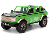 2021 Ford Bronco Green with Black Stripes and Green M&M's Diecast Figure "Hollywood Rides" Series 1/24 Diecast Model Car by Jada image 4