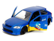 1997 Honda Civic Type R Blue Metallic with Graphics "Sonic the Hedgehog" (1991) Video Game "Hollywood Rides" Series 1/32 Diecast Model Car by Jada image 4
