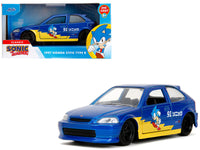 1997 Honda Civic Type R Blue Metallic with Graphics "Sonic the Hedgehog" (1991) Video Game "Hollywood Rides" Series 1/32 Diecast Model Car by Jada image 5