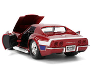 1969 Chevrolet Corvette Stingray ZL1 Red Metallic with Stars and Stripes Graphics "Bigtime Muscle" Series 1/24 Diecast Model Car by Jada image 2
