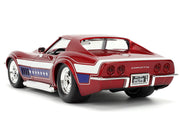 1969 Chevrolet Corvette Stingray ZL1 Red Metallic with Stars and Stripes Graphics "Bigtime Muscle" Series 1/24 Diecast Model Car by Jada image 4