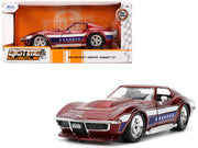 1969 Chevrolet Corvette Stingray ZL1 Red Metallic with Stars and Stripes Graphics "Bigtime Muscle" Series 1/24 Diecast Model Car by Jada image 5