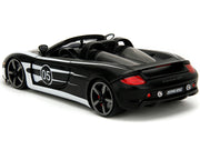 Porsche Carrera GT Convertible #05 Black with White Graphics "Hyper-Spec" Series 1/24 Diecast Model Car by Jada image 2