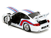 Porsche 911 GT3 (996) White with Red and Blue Stripes "Hyper-Spec" Series 1/24 Diecast Model Car by Jada image 4