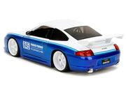 Porsche 911 GT3 RS (996) #845 White and Blue Metallic "Toyo Tires" "Hyper-Spec" Series 1/24 Diecast Model Car by Jada image 3