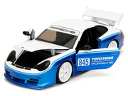 Porsche 911 GT3 RS (996) #845 White and Blue Metallic "Toyo Tires" "Hyper-Spec" Series 1/24 Diecast Model Car by Jada image 4