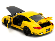 Porsche 911 Turbo (997) Yellow with Carbon Hood "Hyper-Spec" Series 1/24 Diecast Model Car by Jada image 3