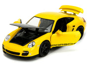 Porsche 911 Turbo (997) Yellow with Carbon Hood "Hyper-Spec" Series 1/24 Diecast Model Car by Jada image 4