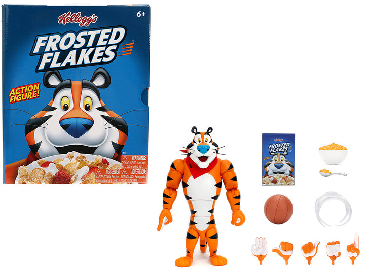 Tony the Tiger action figure, Frosted Flakes, figure, included accessories and manufacturer box — Jada 35567