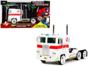 G1 Autobot Optimus Prime Truck White with Robot on Chassis from "Transformers" TV Series - "Ghostbusters" (1984) Movie Crossover "Hollywood Rides" Series 1/24 Diecast Model by Jada image 4