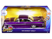 1959 Chevrolet Impala Lowrider Candy Purple with Wire Wheels "Street Low" Series 1/24 Diecast Model Car by Jada image 3